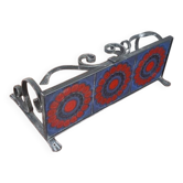 Wrought iron and ceramic shelf – Germany, 1970s