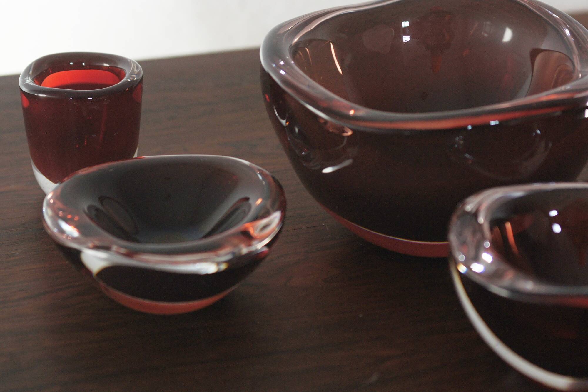 Glass Selena Bowl by Sven Palmqvist for Orrefors, 1950s, Set of 4