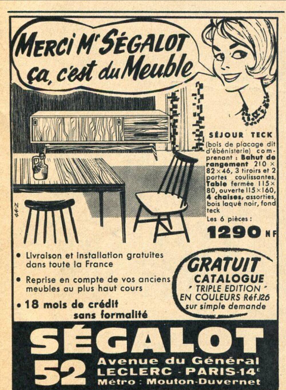 Daybed or two-seater sofa, shelf designed by Maison Sergalot, Paris, 1957