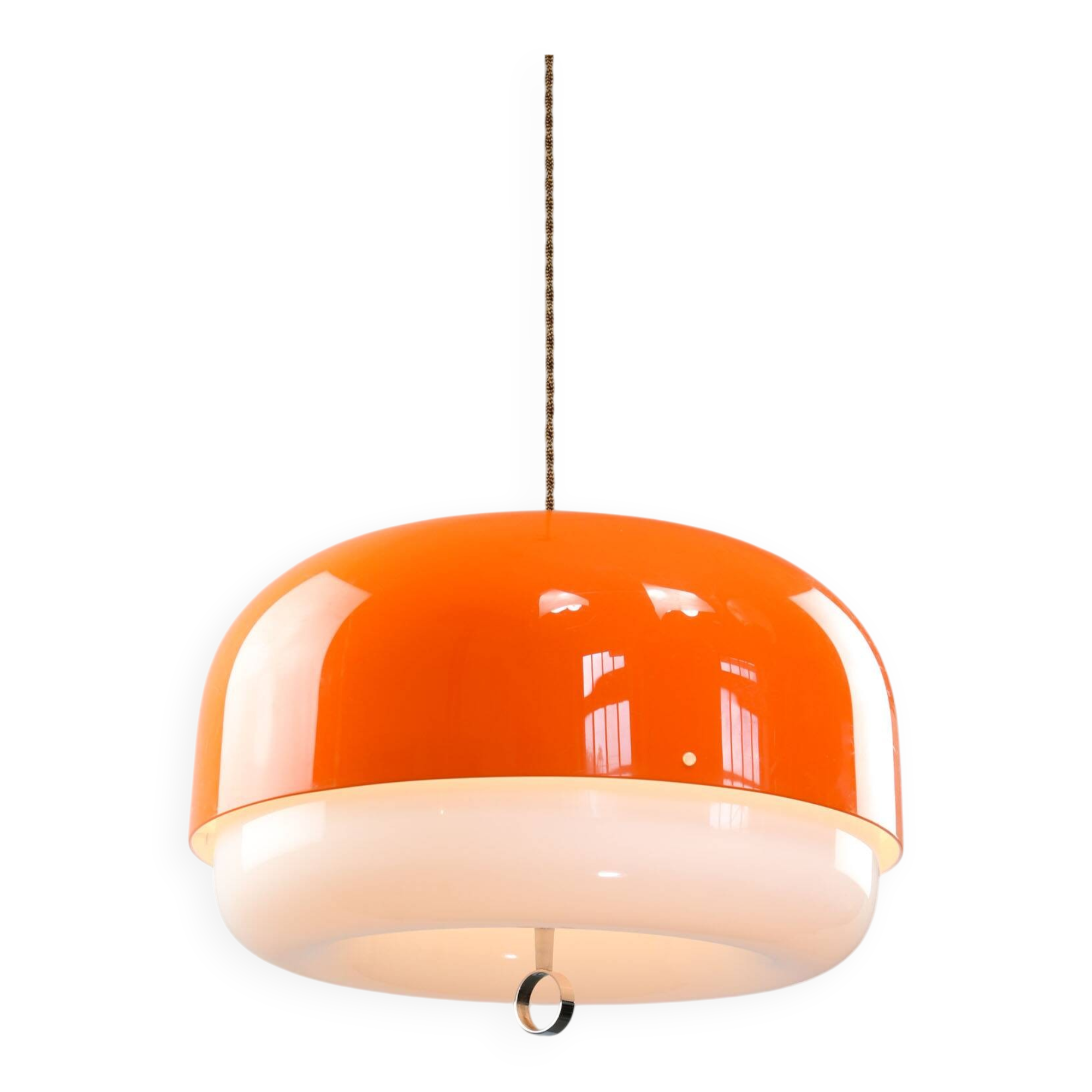 Rare XXL Orange Medusa Pendant Lamp from Guzzini, 1970s