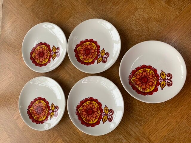 5 plates kg luneville France vintage 1970