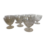 9 former chased crystal wine glass set