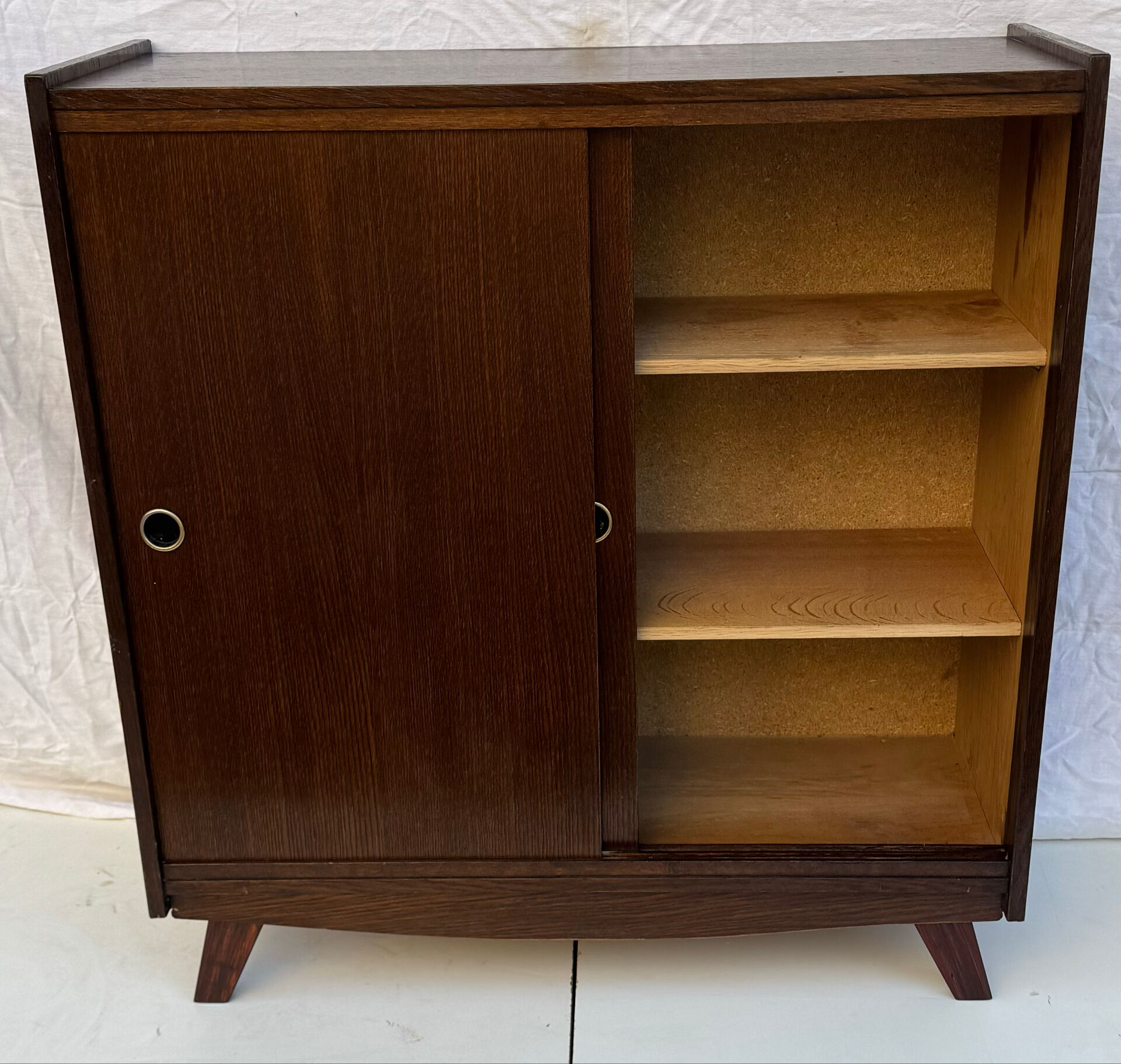 Vintage shoe cabinet with tapered legs