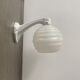Porcelain wall lamp and vintage Clichy glass