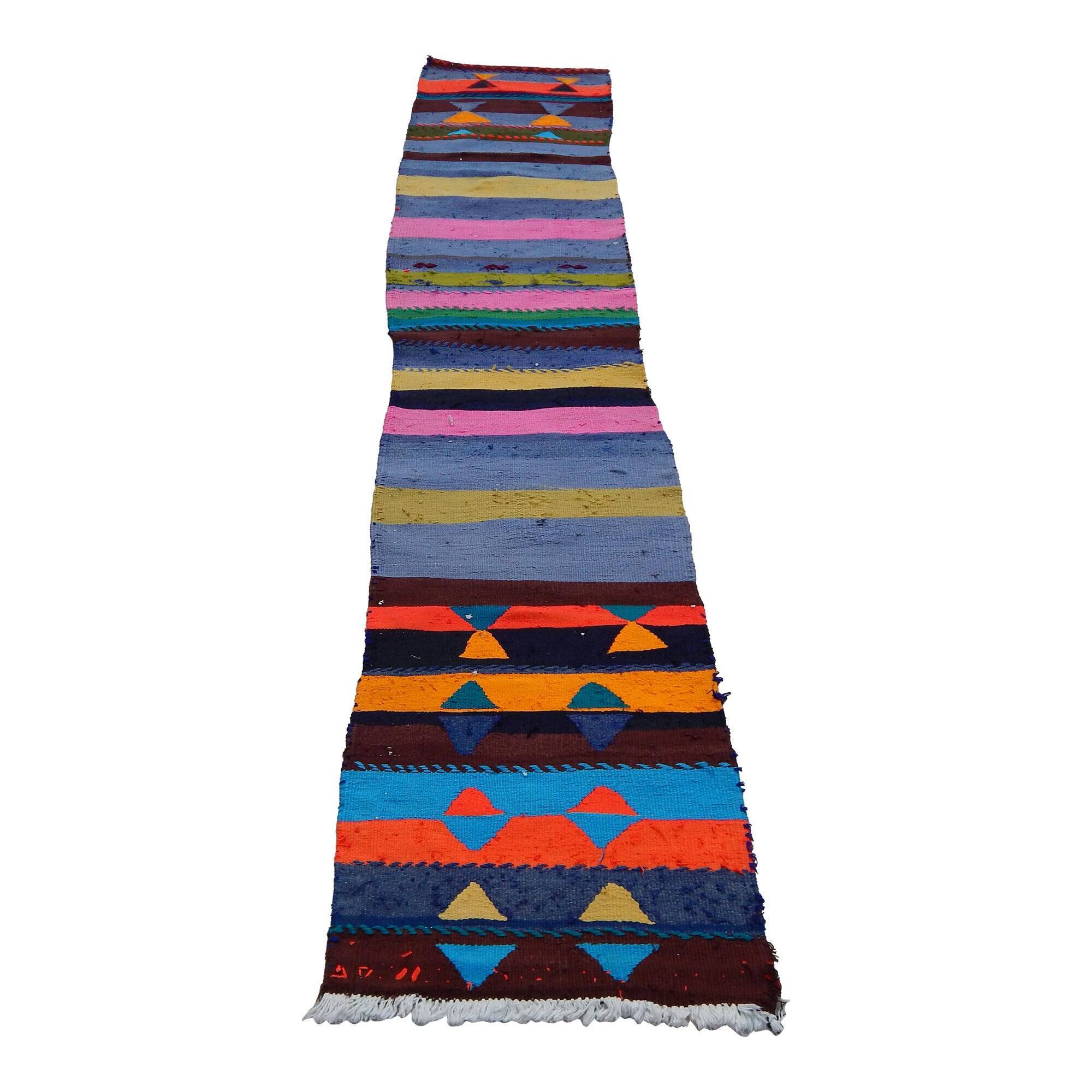 Vintage Turkish hallway rug 47x248 cm