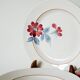Set of 5 saint-amand dessert plates, with pink and blue flowers, 1960