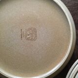 Lot of 11 dinner plates in beige sandstone Niderviller
