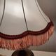 Bedside lamp foot round metal and lampshade pagoda silk pink