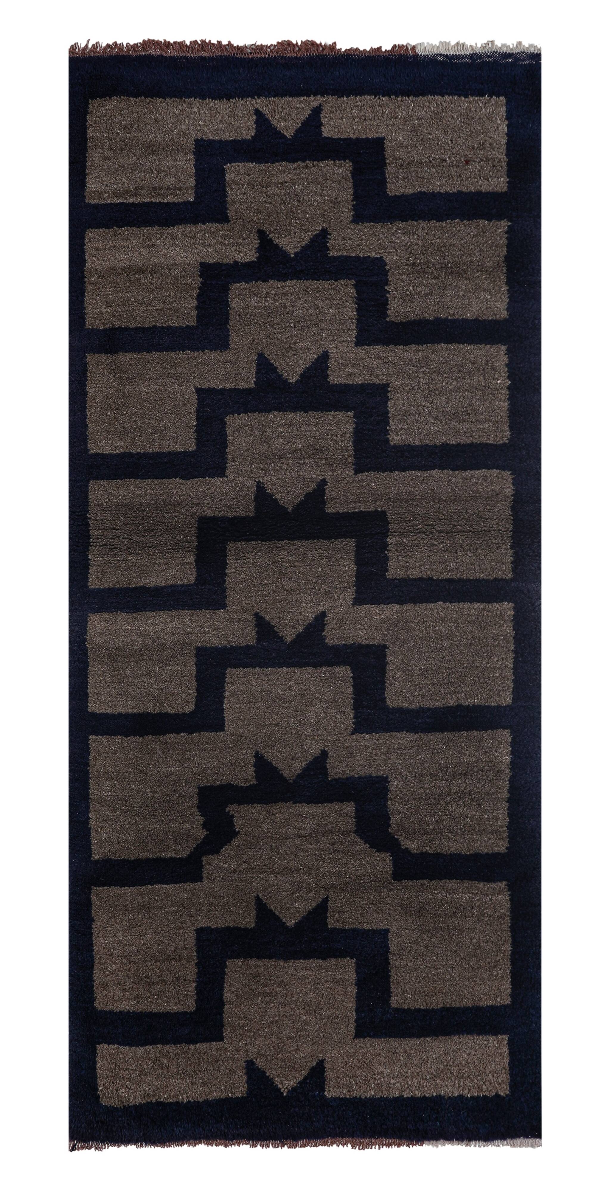 Vintage Turkish Oushak Handwoven Rug 85x195 cm