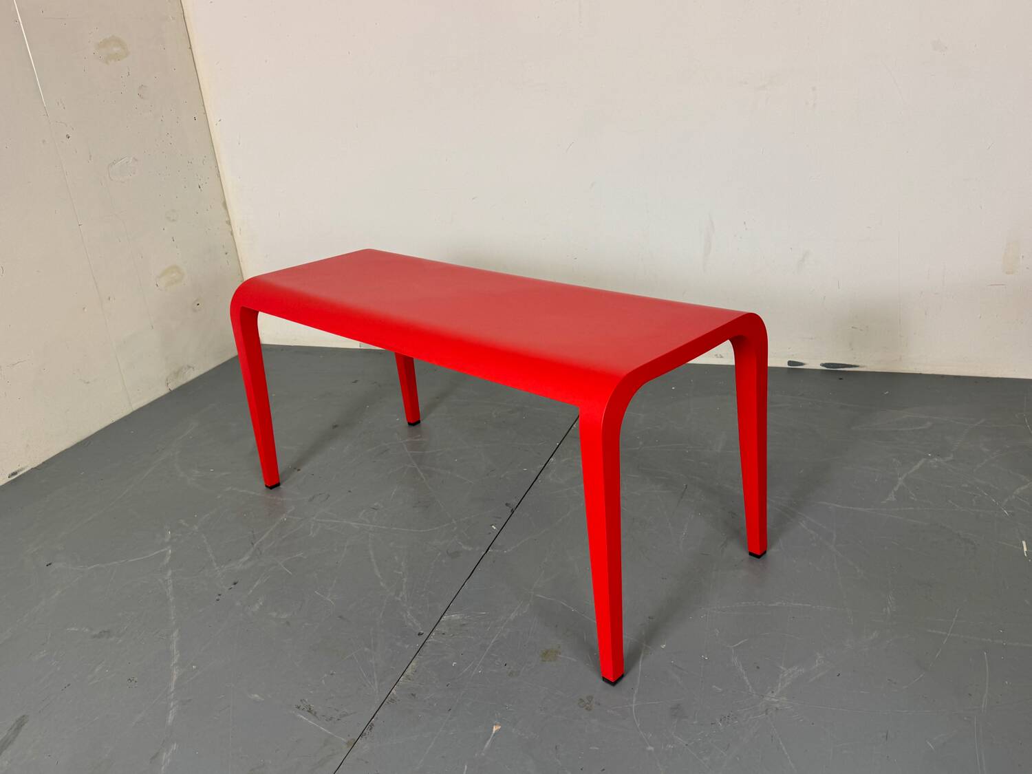 Italian Modern Red Side Bench Table Laleggera by Ricardo Blumer for Alias