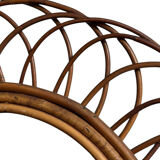 1960s Oval Rattan Mirror France