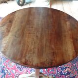 Table vigneronne en bois naturel de noyer diamètre 101 cm