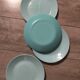 Set of 4 vintage pale blue dessert plates