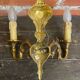 Pair of Double Wall Lights in Antique Louis XV Style, Gilded Bronze Vintage #D67