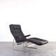 Bauhaus Leather and Chrome Model Fenix Chaise Lounge by Sam Larsson for Dux