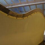 Three-seater velvet canapé in green, Louis Philippe style, 19th century.