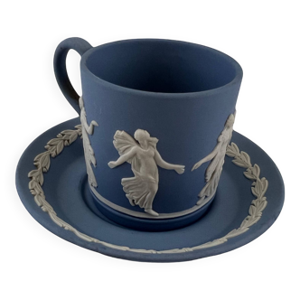 Tasse café bleu Wedgwood jasperware