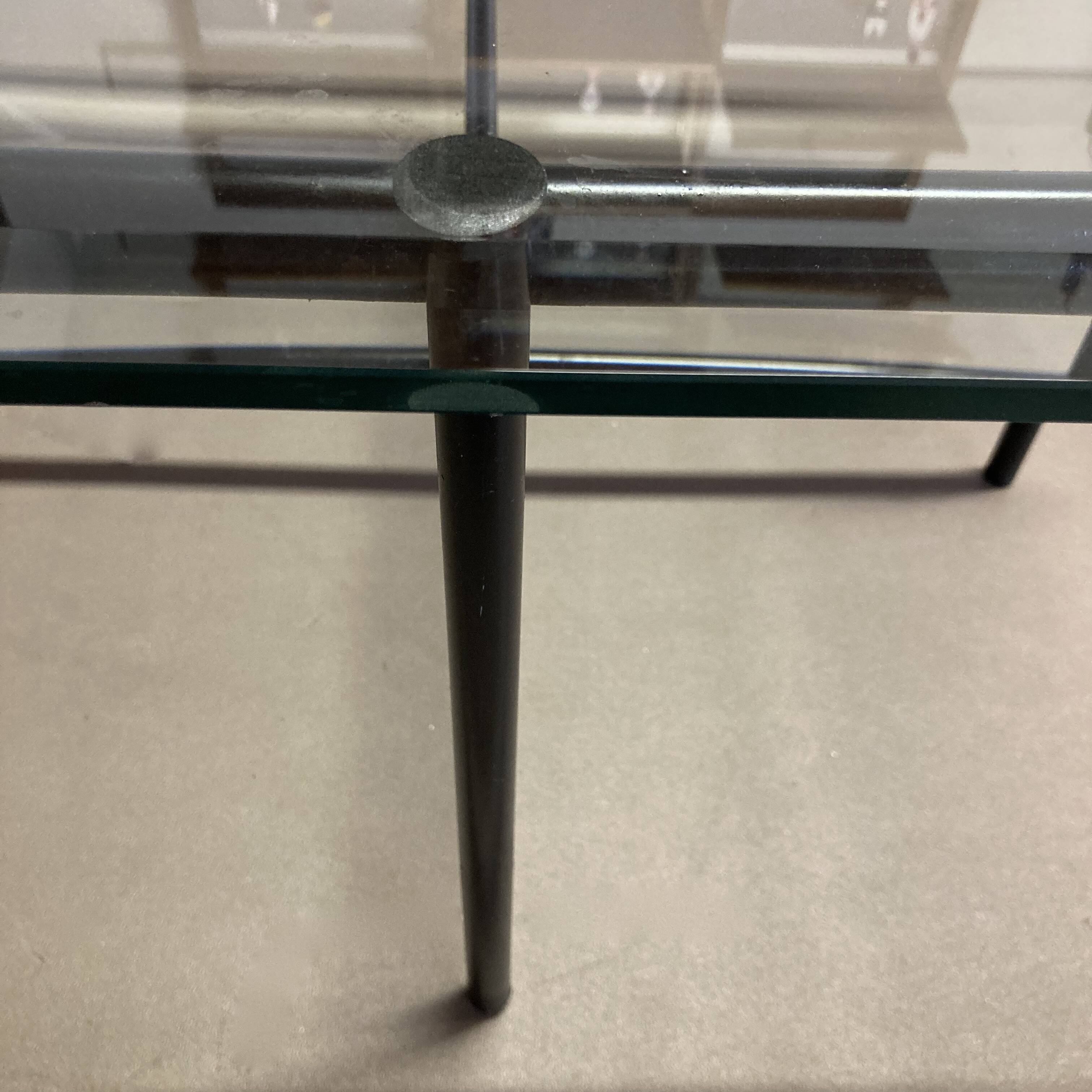 Glass and metal coffee table design 1950.