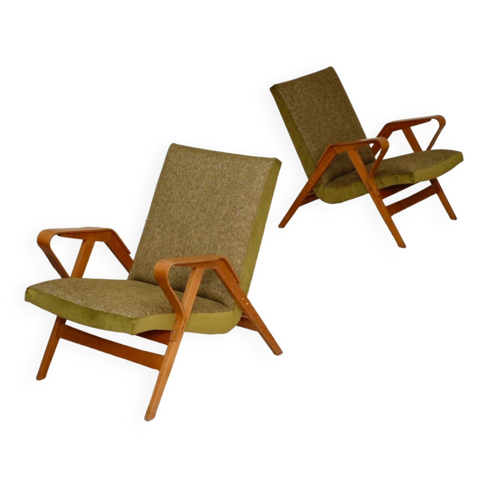 Pair of armchairs restored by Frantisek Jirak for Tatra Nabytok 1960