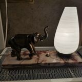 Art deco bedside lamp decorated with elephant decoration