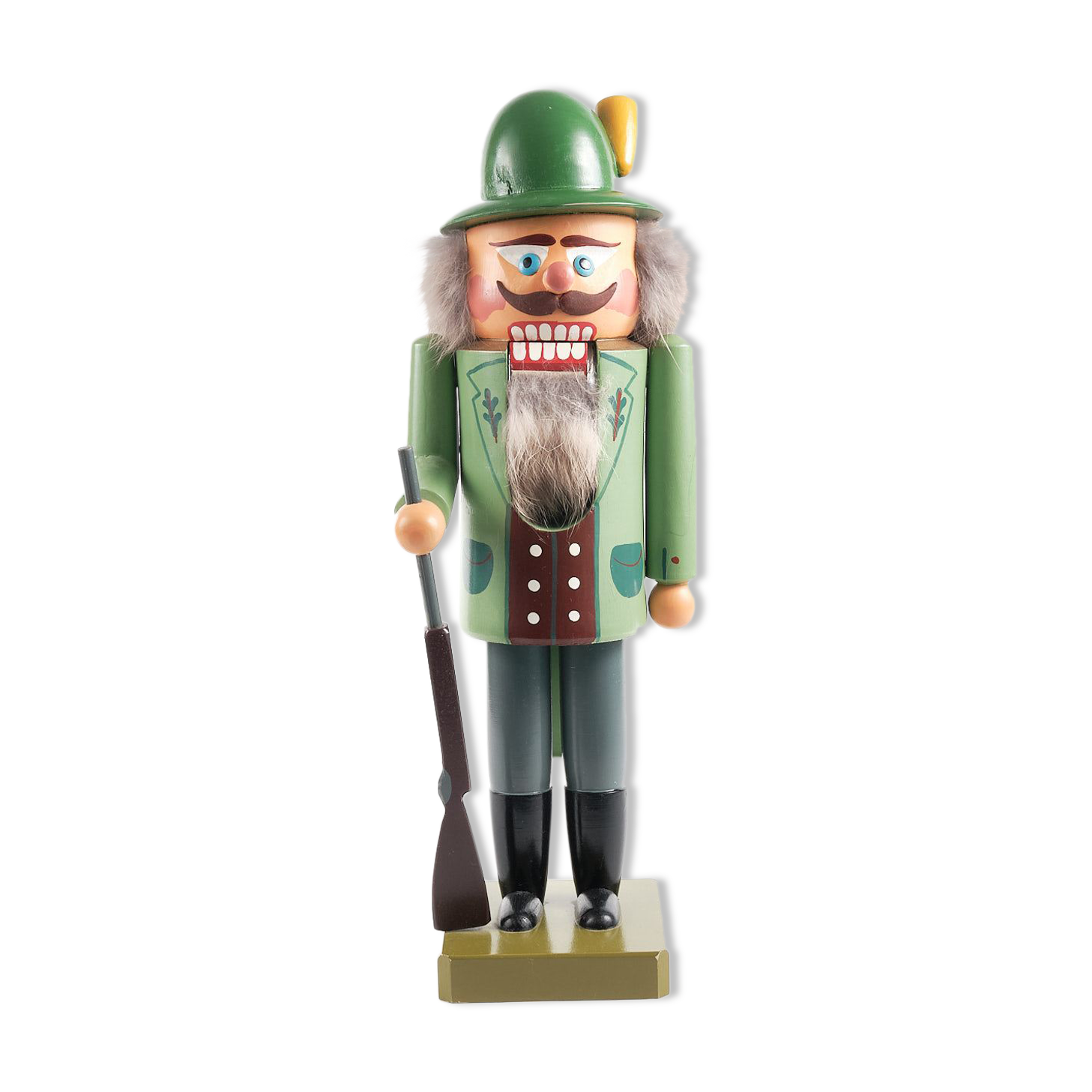 Nutcracker Erzgebirge, sculpted, vintage, GDR hussar.