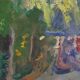 Oil painting on panel early 1900 landscape impressionist frame