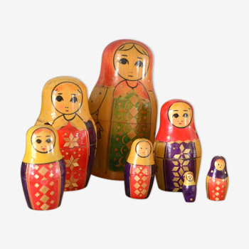 7 poupées russes matriochkas vintage