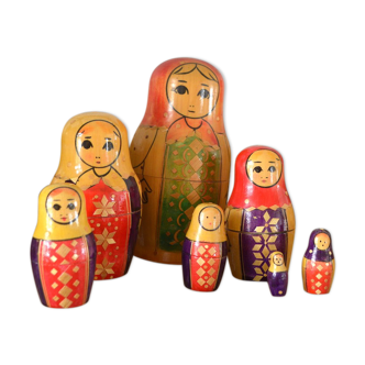 7 vintage Russian matryoshka dolls