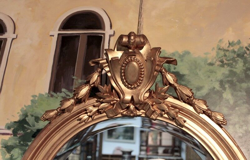 Ice oval wooden gilded 19th 75x102cm