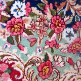 Antique 1920s Persian Kerman rug, floral medallion, red field, 267cm x 364cm