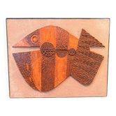 Large ceramic wall panel, stylised fish – 1960s