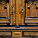 Cabinet or two-part cabinet with Renaissance architectural facade