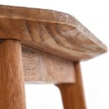 Small decorative bench in solid wood and brass
