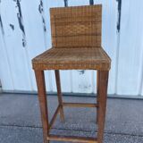 Vintage wicker top stool