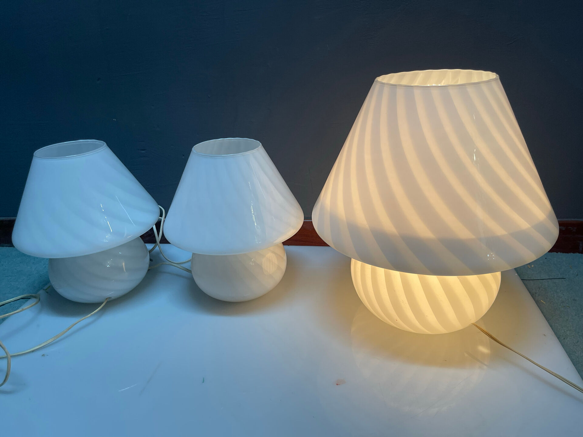Mushroom Murano Table Lamps Set of 3