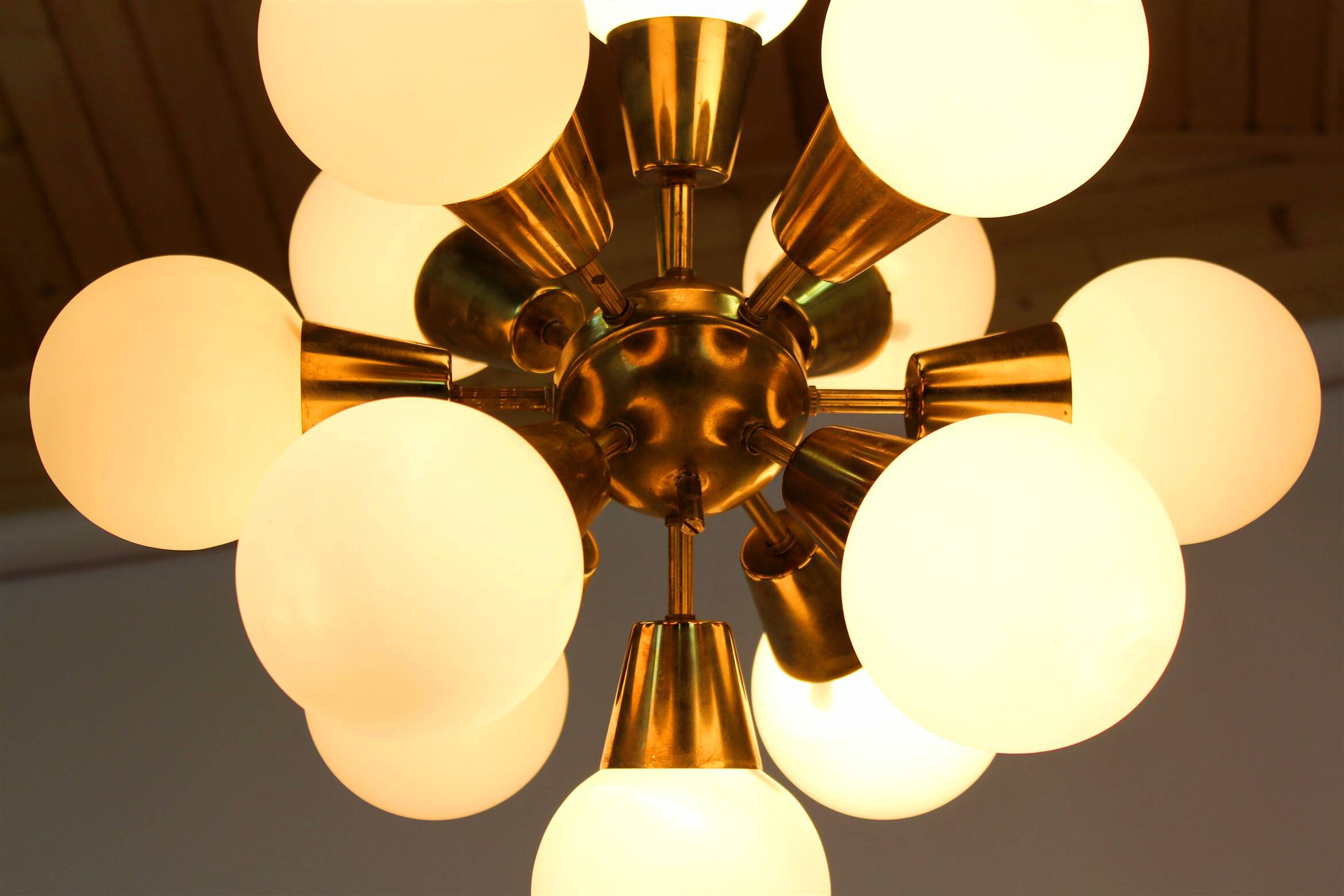 Lustre Spoutnik Mid-Century de Kamenický Šenov, 1970s