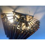 Set of Two Venetian Fumè "Quadriedro" Murano Glass Wall Sconces