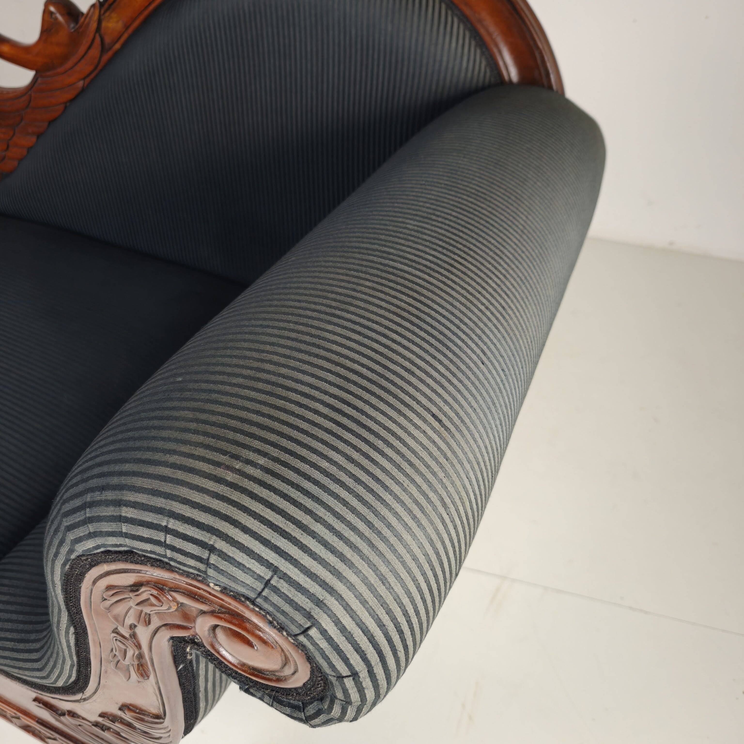 Carved Swan Chaise Longue, 20th Century