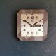 Horloge vintage pendule murale silencieuse carrée "Vedette gris argent"