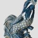 Pair of ceramic roosters in blue camaieu 20th century