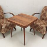 Set of 2 armchairs H 410 Halabala and coffee table for UP Závody, Czechoslovakia