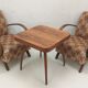 Set of 2 armchairs H 410 Halabala and coffee table for UP Závody, Czechoslovakia