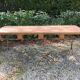 Vintage modernist table with metal tubular base