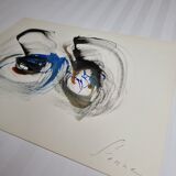 Robert Stenne Abstraction technique mixte aquarelle & encre de chine signé