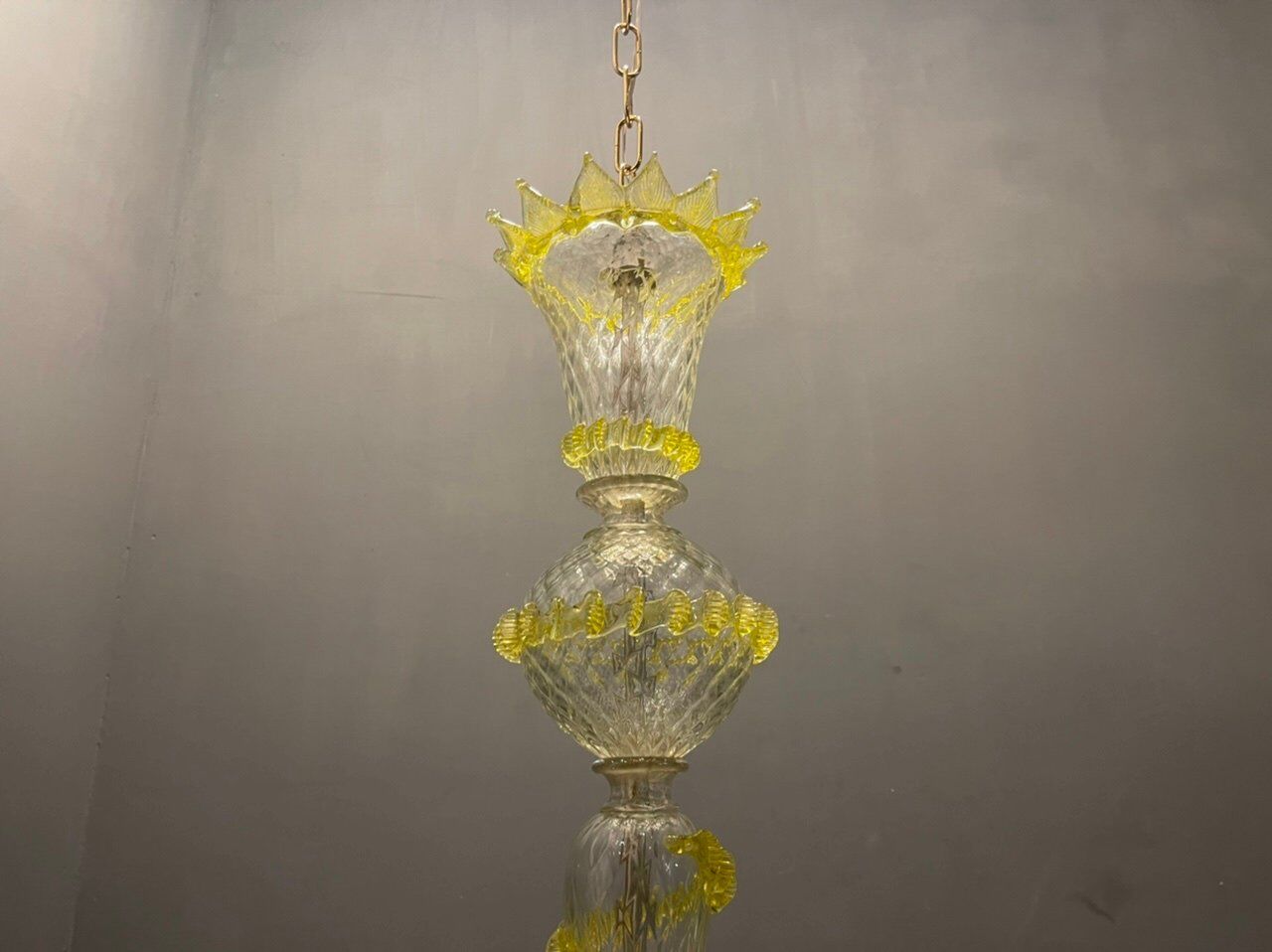 Italian flower chandelier in murano glass, 1960s