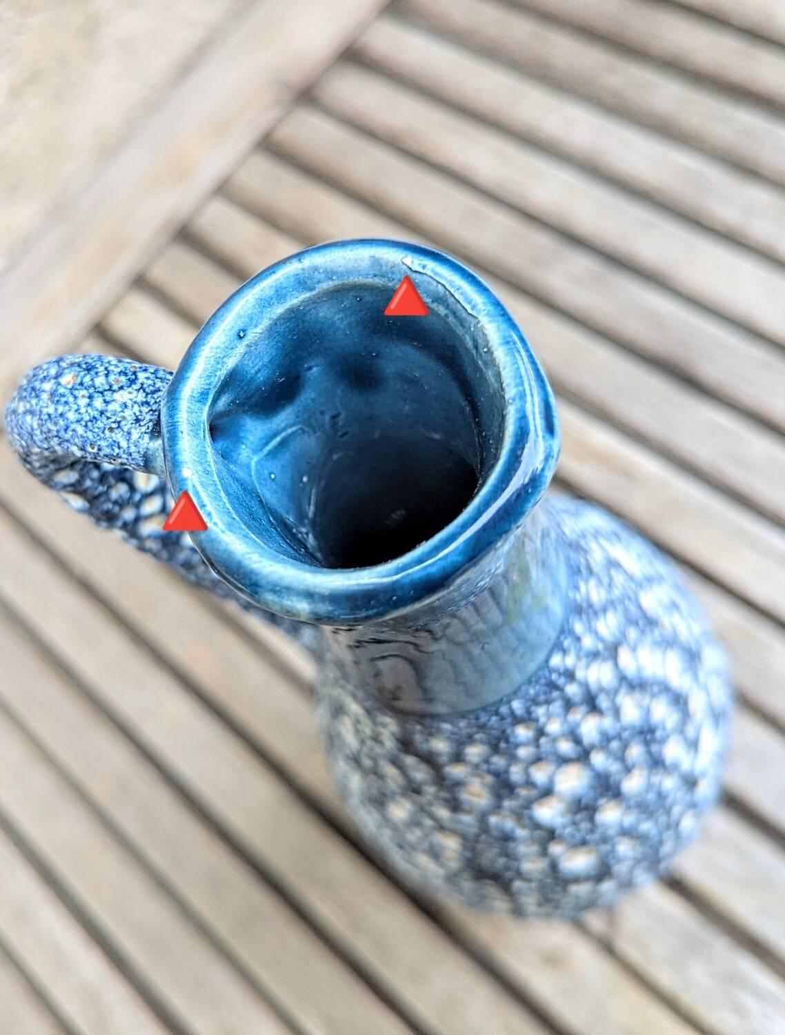 Vintage blue lava jug