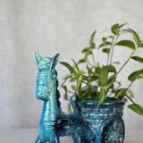Vintage donkey turquoise blue plant pot / planter