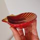 Proceram Aubagne service in red and gilded ceramic shell St Jacques 1950
