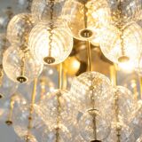 Chandelier in blown glass and gilded brass. 1970s. LS59391508H