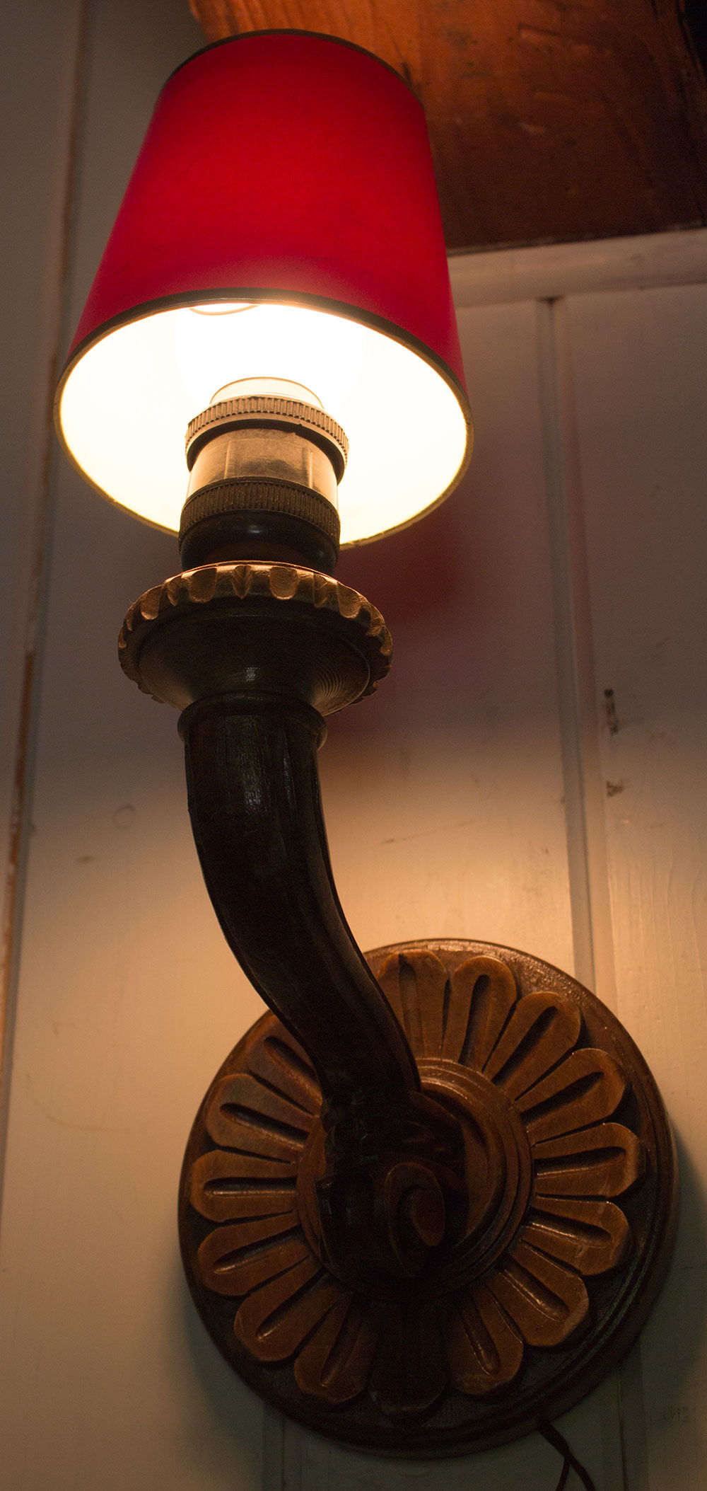Old carved wooden sconce